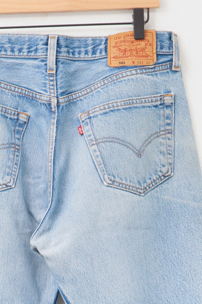 Vintage 1990s Levi’s® 501 Made in USA Light Wash Distressed Denim Jeans