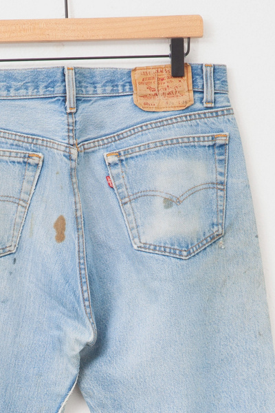 Vintage 1990s Levi’s® 501 XX Distressed Light Wash Denim Blue Jeans