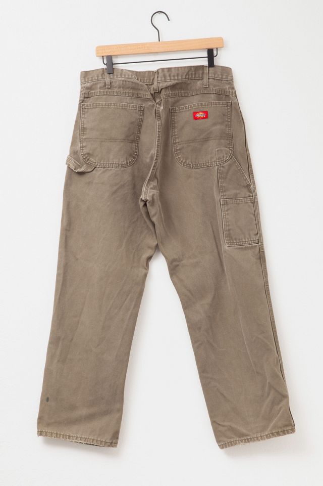 Vintage Y2K Distressed Dickies Green Duck Canvas Work Pants #1