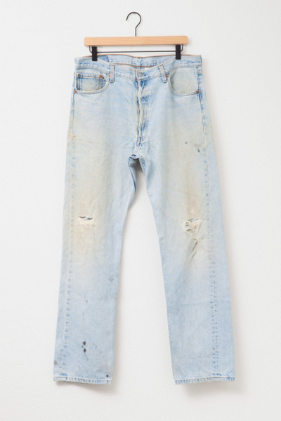 Vintage 1990s Levi’s® 501 Distressed Light Wash Button Fly Denim Jeans