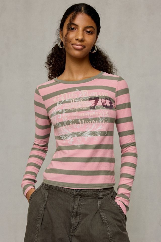 BDG Star Applique Graphic Leopard Print Long Sleeve Spill The Tee #1