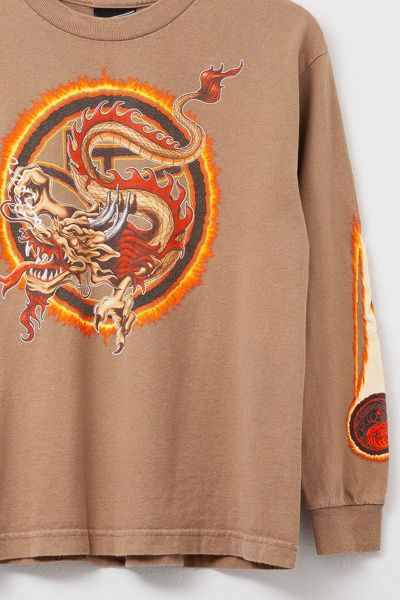 Vintage Y2K Dragon Flame Long Sleeve Graphic T-Shirt