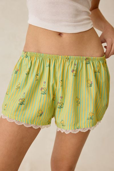 Peanuts UO Exclusive Lace Trim Boxer Shorties