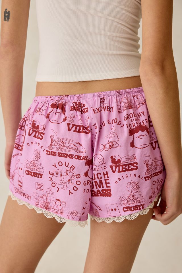 Peanuts UO Exclusive Lace Trim Boxer Shorties #1
