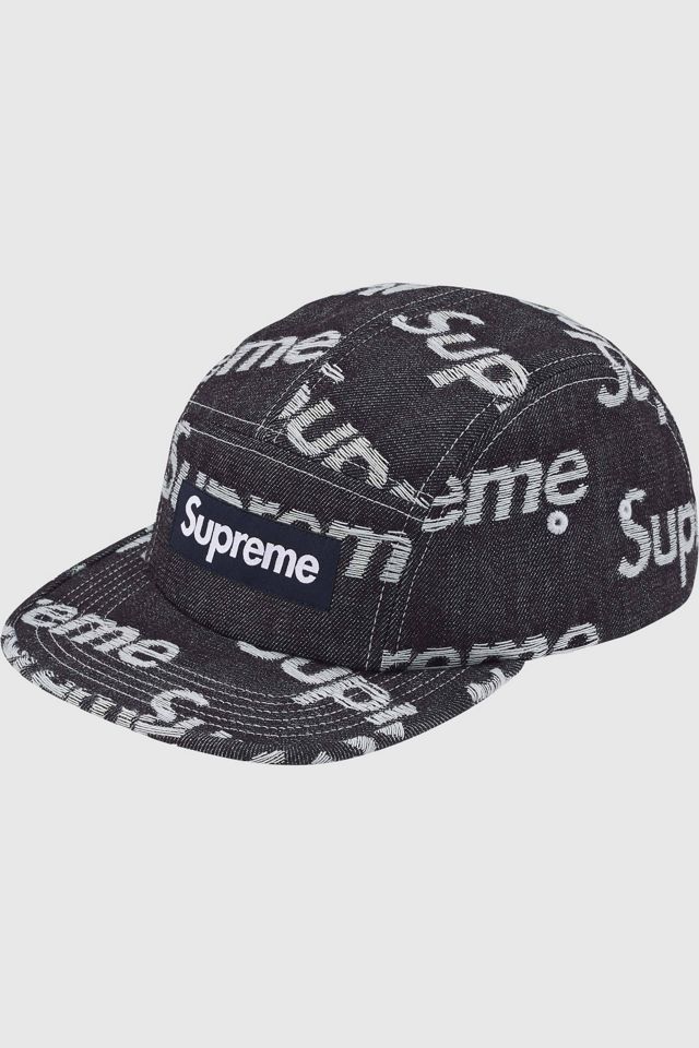 Supreme Jacquard Logos Denim Camp Cap | Urban Outfitters