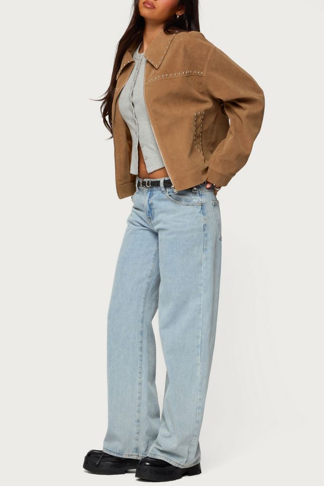 Edikted Memphis Studded Faux Suede Jacket #1