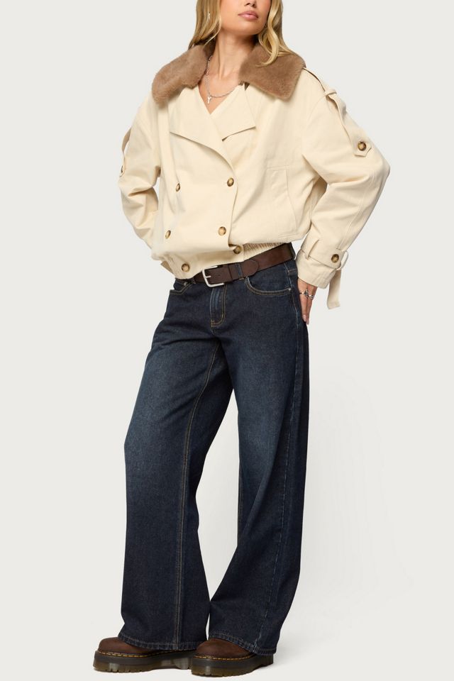 Edikted Detachable Faux Fur Trench Coat #2