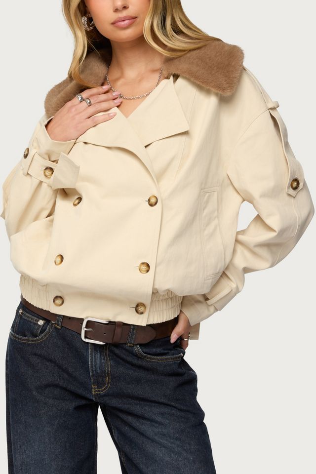 Edikted Detachable Faux Fur Trench Coat #3