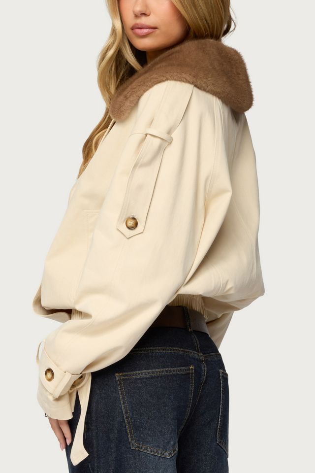 Edikted Detachable Faux Fur Trench Coat #4