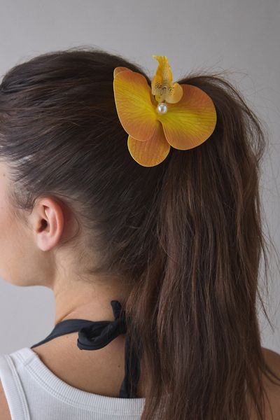 Pince à cheveux et broche fleur d'orchidée Kai