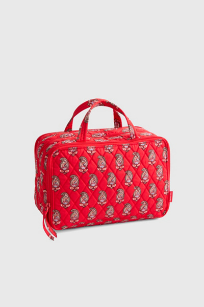 Vera Bradley Quilted Cotton Ultimate Travel Case In Flowering Paisley Goji Berry, Women's At Urban Outfitters In Red
