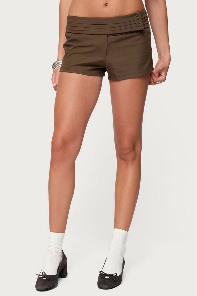 Edikted Karla Pleated Tailored Micro Shorts #1