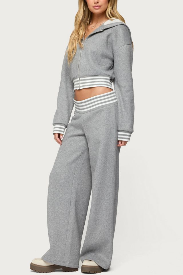 Edikted Eloura Stripey Zip Up Hoodie #1