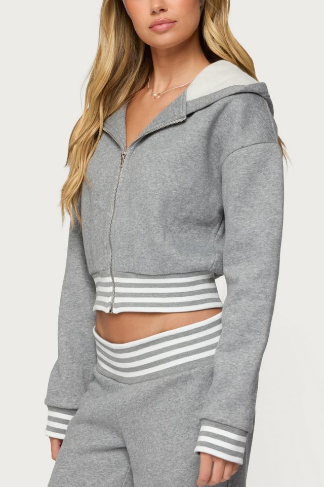 Edikted Eloura Stripey Zip Up Hoodie #2