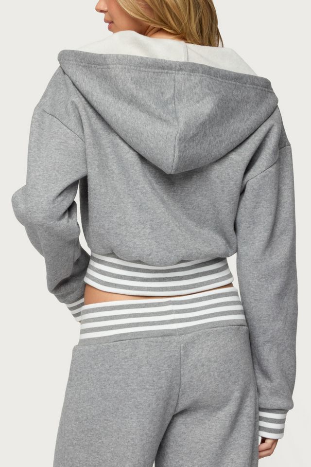 Edikted Eloura Stripey Zip Up Hoodie #4