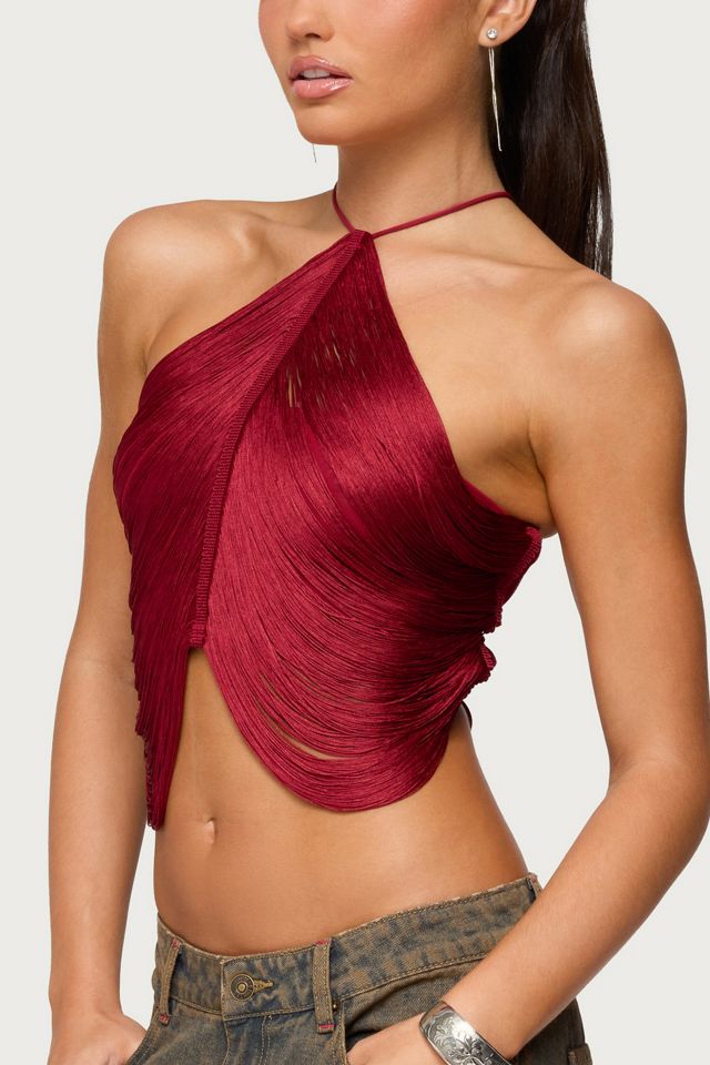 Edikted Hara Fringed Crisscross Backless Top #2
