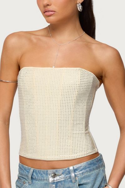 Edikted Vezza Strapless Rhinestone Corset
