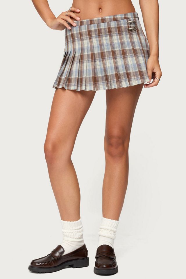 Edikted Tracy Plaid Pleated Mini Skirt #1