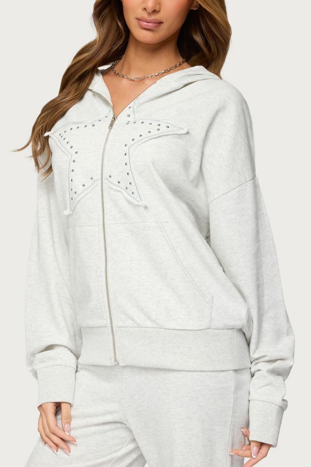 Edikted Briela Star Studded Zip Up Hoodie #2