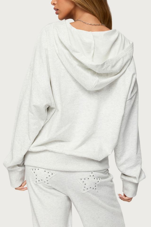 Edikted Briela Star Studded Zip Up Hoodie #4