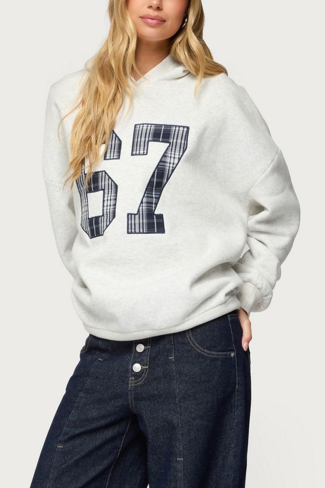 Edikted Gali Plaid 67 Oversized Hoodie #3