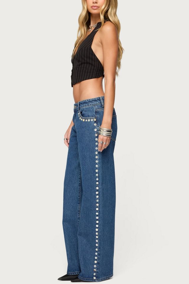 Edikted Devon Lacey Pinstripe Halter Top #1