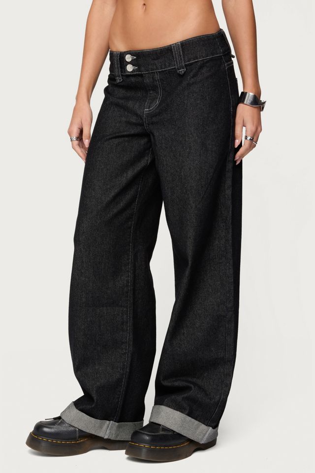 Edikted Cuffed Low Rise Straight Leg Jeans #2