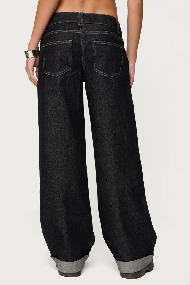 Edikted Cuffed Low Rise Straight Leg Jeans #4