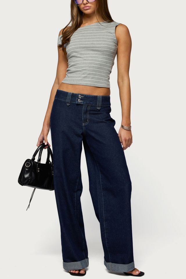 Edikted Cuffed Low Rise Straight Leg Jean #1