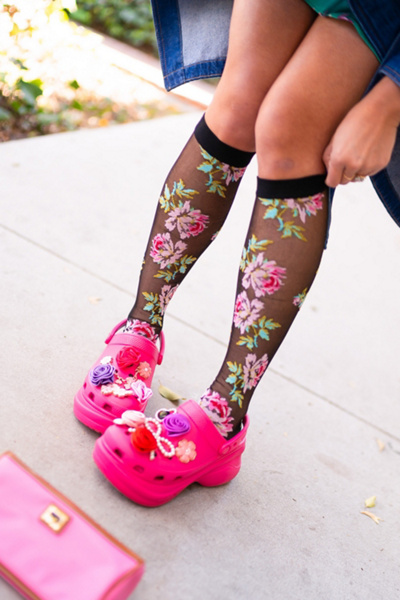 Sock Candy English Rose Knee High Sheer Sock