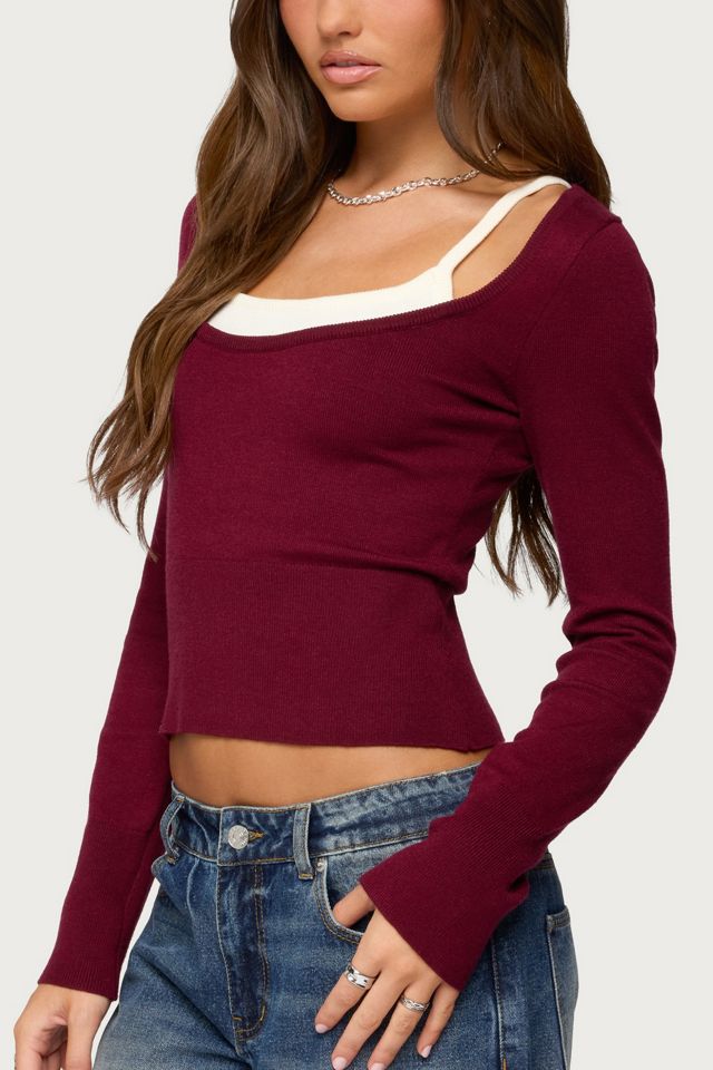 Edikted Cecile Layered Long Sleeve Top #3