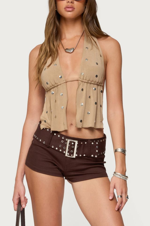 Edikted Studded Backless Split Front Top #3