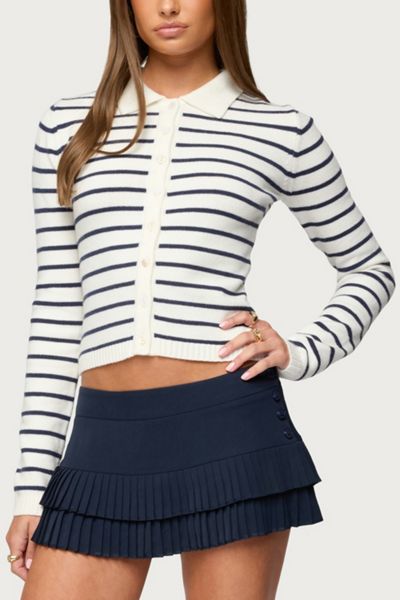Edikted Loreen Striped Knit Cardigan