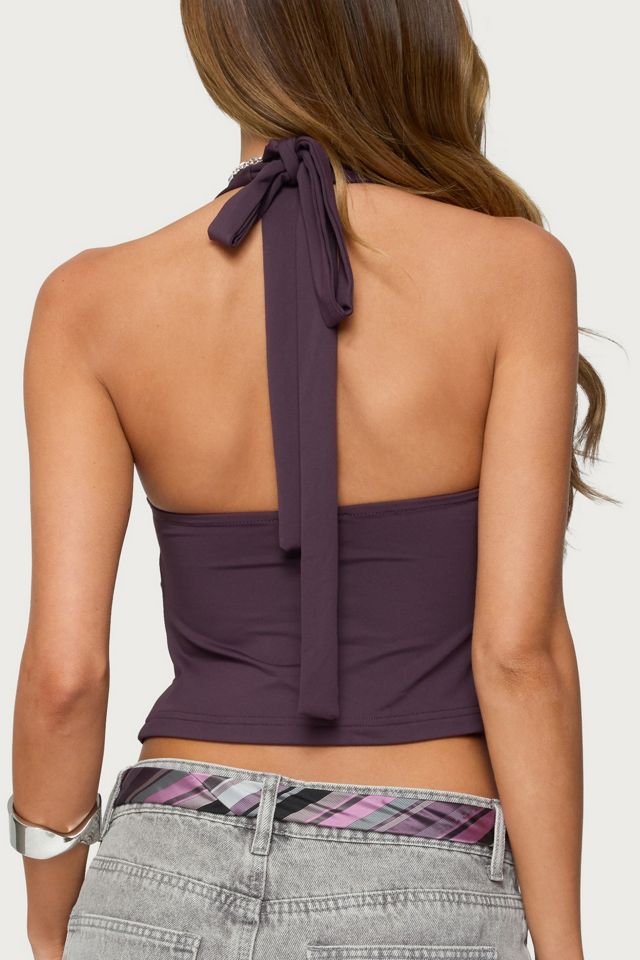 Edikted Prima Twisted Split Front Halter Top #4