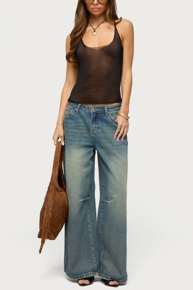 Edikted Meena Shiny Knit Tank Top #1