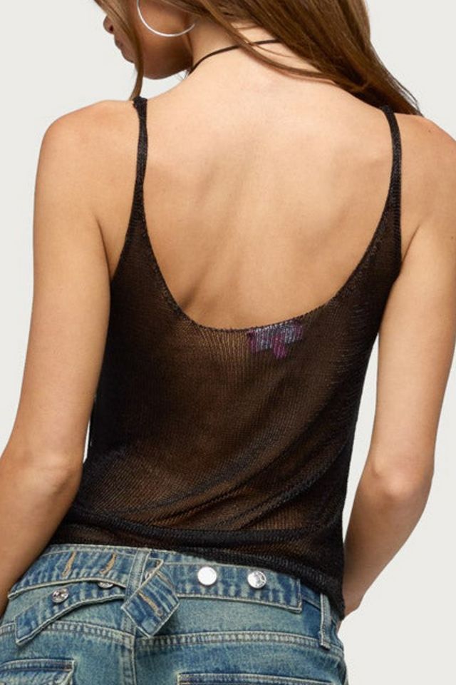Edikted Meena Shiny Knit Tank Top #4