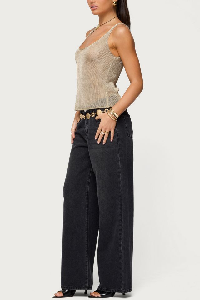 Edikted Meena Shiny Knit Tank Top #1