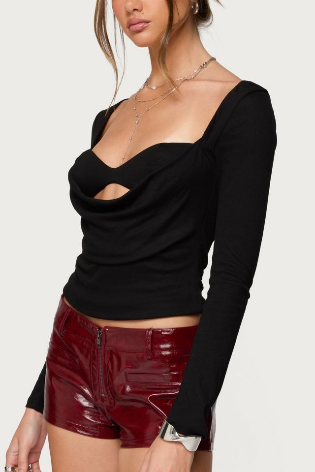 Edikted Oaklyn Layered Bra Cowl Neck Top #2