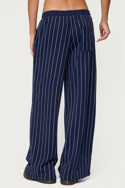 Edikted Mercer Pinstripe Wide Leg Sweatpants