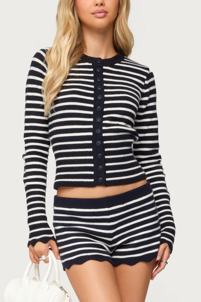 Edikted Soren Contrast Striped Knit Cardigan #3