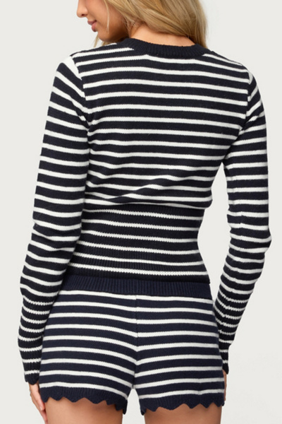 Edikted Soren Contrast Striped Knit Cardigan