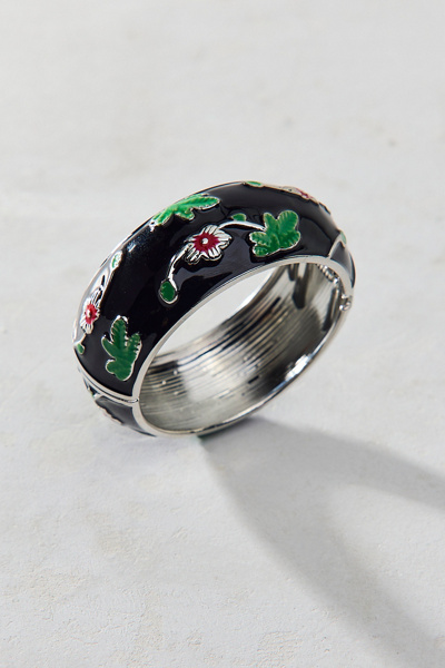 Jane Enamel Wide Bangle Bracelet