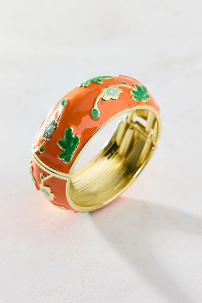 Jane Enamel Wide Bangle Bracelet