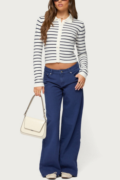 Edikted Daytime Low Rise Baggy Jeans In Navy, Women's At Urban Outfitters In Multi