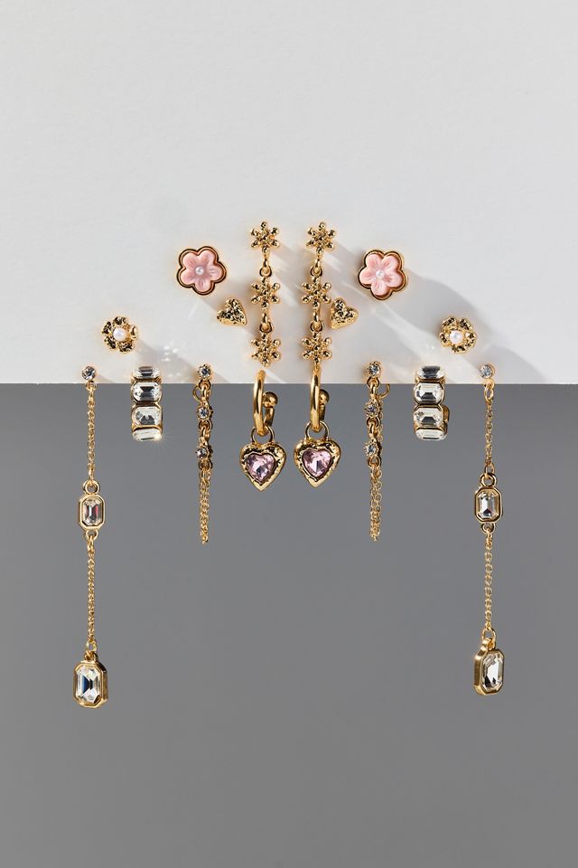 Floral Gem Multi-Pack Earrings Set #1