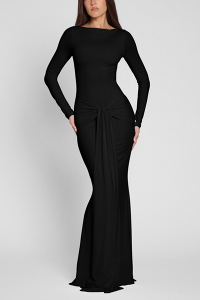 Leau Oasis Knot Maxi Dress In Black, Women's At Urban Outfitters