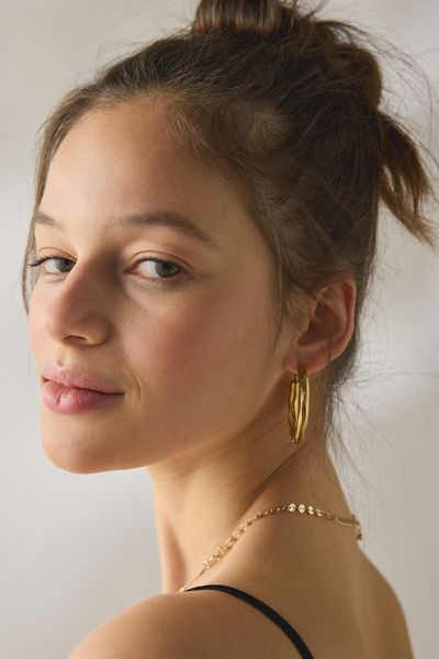 Waterproof Etched Hoop Earrings