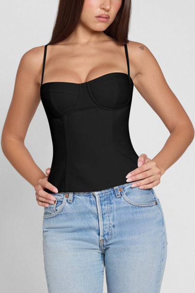 Leau Bali Bustier Corset Top In Black, Women's At Urban Outfitters