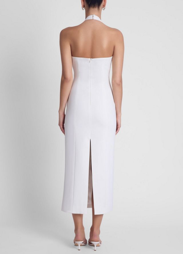 helena strapless midi dress in white Helena Halter Midi Dress - White