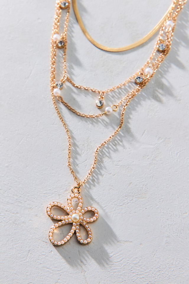 Bloom Flower Romantic Layered Necklace Set #1
